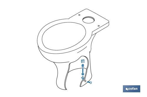 Conjunto de Tornillos Horizontales Fijación para el Inodoro M5 x 75